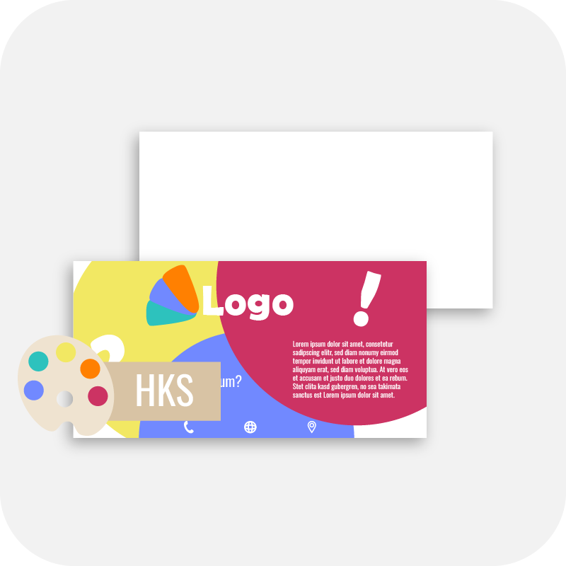 Flyer DIN lang Quer (21,0 cm x 10,5 cm)<br>einseitig bedruckt (4/0 farbig + 2 Sonderfarben HKS)