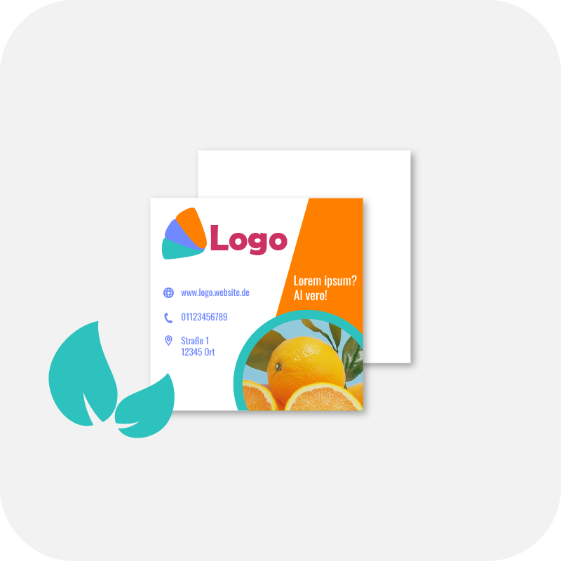 Visitenkarten quadratisch 4/0 farbig 55 x 55 mm (einseitiger Druck), Munken Polar