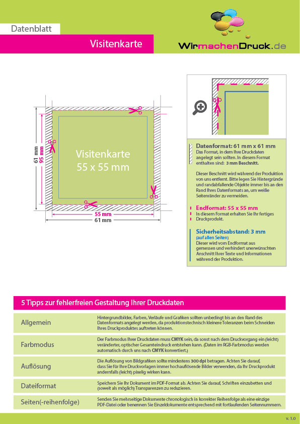 Product Bild multiloft-visitenkarten_quadrat_55_x_55_mm_mit_beidseitiger_softfeel-folie_und_einseitig_partieller_uv-lackierung__4_4_farbig_(beidseitiger_druck)